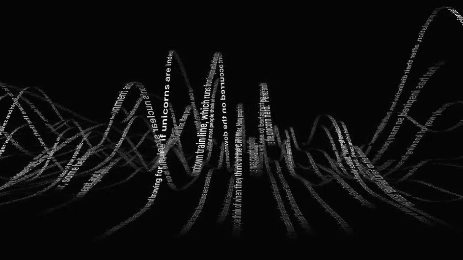 Illustration of spirals of text