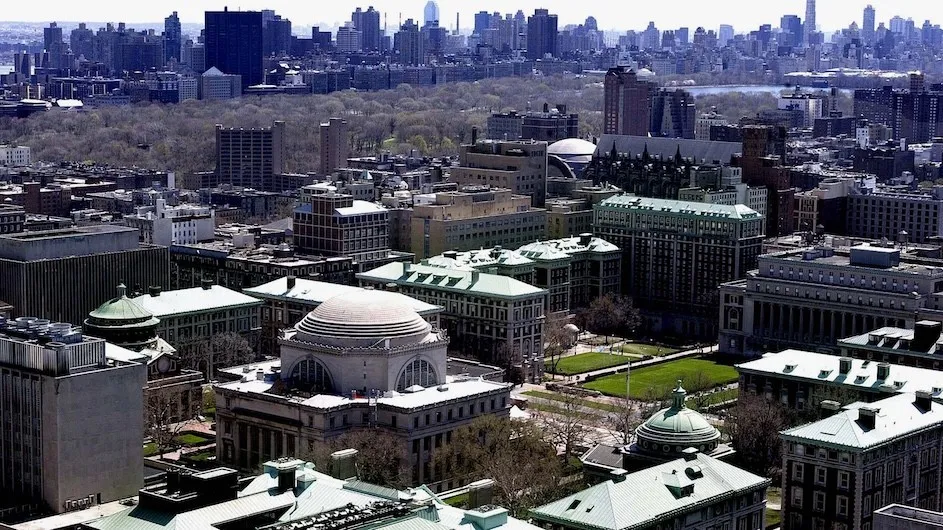 Aerial view of campus from south looking north