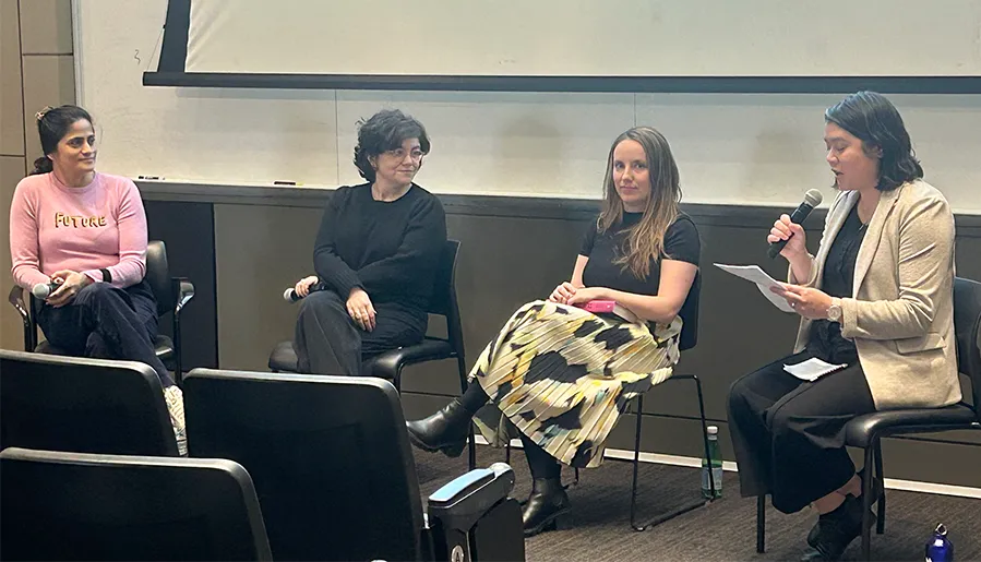 Femtech panelists speaking in front of audience
