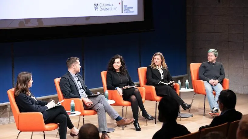 Panelists for “Legal and Philosophical Questions: Information Integrity, Trustworthiness, and the First Amendment," moderated by Katy Glenn Bass of the Knight First Amendment Institute