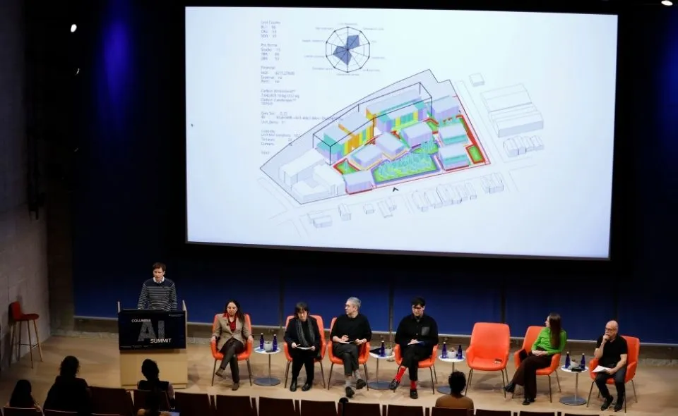 David Benjamin speaks at the Columbia AI Summit panel on AI and Creativity.
