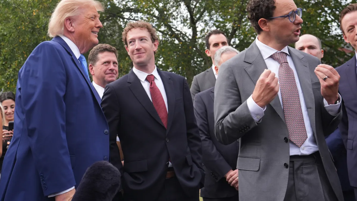 Mark Zuckerberg pictured with President Donald Trump. 