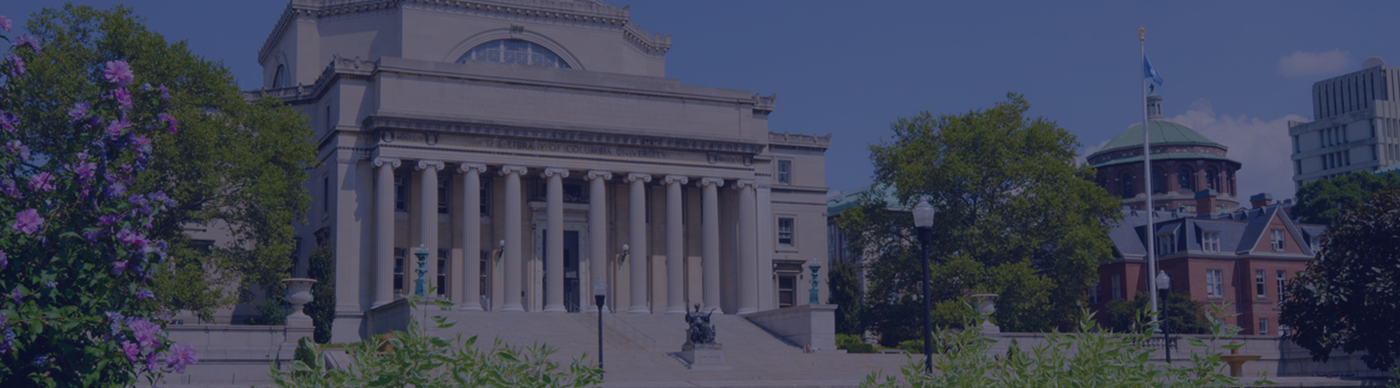 image of columbia campus in the spring